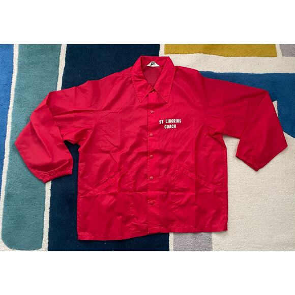 Vintage Swingster St Liborius HS Full Snap Nylon Windbreaker Jacket Large - Picture 1 of 8